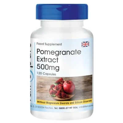 Image of Fair &amp; Pure® Pomegranate Capsules 500mg 40% ellagic Acid Vegan 120