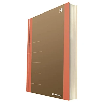 Image of DONAU Life 1370001FSC 12 Notebook/Notepad Squared with Organiser 80 Pages, Soft Cover, Orange, for Office, School and Home, as a Diary, Bullet Journal, Writing Book, Stylish Design, FSC®