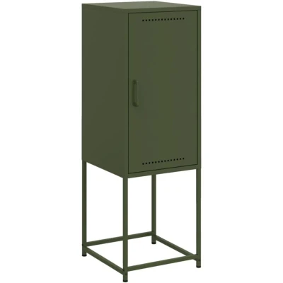 Image of vidaXL Highboard Olive Green 36x39x107 cm Steel