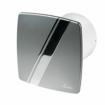 Image of Prostko LTD Silent Bathroom Extractor Fan 100mm with Timer Modern Silver/Chrome Ventilator
