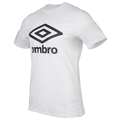 Image of Umbro Men Fw Large Logo Cotton Tee T Shirt Brilliant White, X