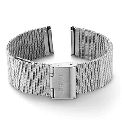 Image of Timex 18mm Stainless Steel Mesh Quick Release Bracelet Silver Tone with Self Adjust Clasp
