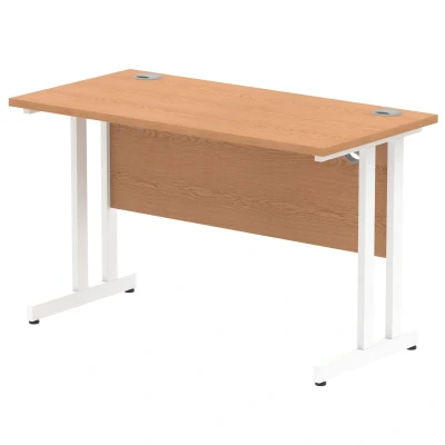 Image of Impulse 1200/600 Rectangle White Cantilever Leg Desk Oak MI002653