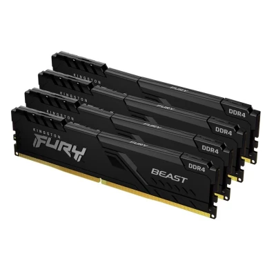 Image of Kingston FURY Beast 32GB (4x8GB) 3200MHz DDR4 CL16 Desktop Memory Kit of 4 KF432C16BBK4/32