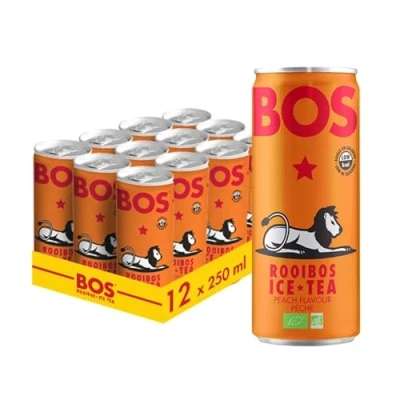 Image of BOS Rooibos Ice Tea 250ml Can (Pack of 12) (Peach)