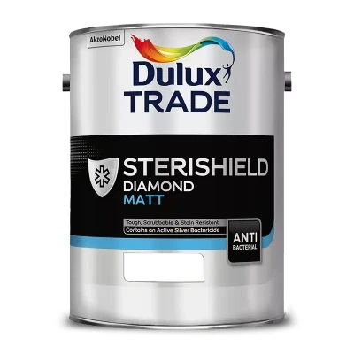 Image of Dulux Trade Sterishield Diamond Matt (Pure Brilliant White, 5 Liters)