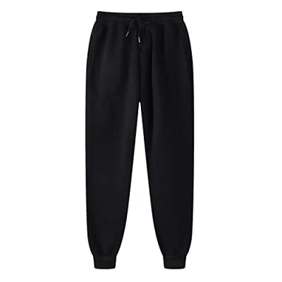 Image of Joggers for Women Petite Ladies Sweatpants Casual Jogging Bottoms Pants Athletic Active Running Gym Workout Yoga Drawstring Elastic Waist Lounge Trousers UK Size Black S