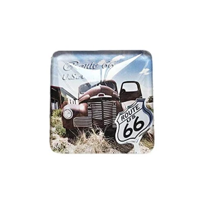 Image of 3D USA Route 66 Refrigerator Fridge Magnet Crystal Glass Handmade Tourist Travel Souvenir Collection Gift Whiteboard Magnetic Sticker Home Decoration