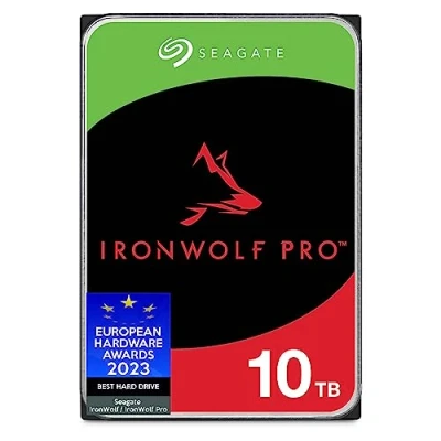 Image of Seagate IronWolf, Pro 10 TB, Enterprise Internal NAS HDD CMR 3.5 Inch, SATA 6 Gb/s, 7,200 RPM, 256 MB Cache for RAID NAS, Rescue Services Frustration Free Packaging (ST10000NTZ01)