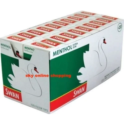 Image of 3 x Packs Swan Pre Cut Cigarette Smoking Roaches Filter Tips Menthol Extra Slim