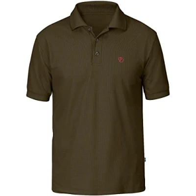 Image of FJÄLLRÄVEN Men&#039;s Crowley Pique Shirt, Dark Olive, S UK