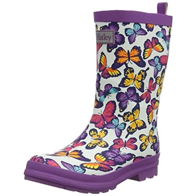 Image of Hatley Boy&#039;s Girl&#039;s Rain Boot, Kaleidoscope Butterflies, 3 UK Child