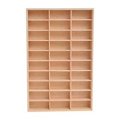 Image of Perfeclan Wooden Diecast Car Display Rack Toys Organizer Storage Multiuse Action Figures Shelf for Counter Business Home Retail, 30 Grid
