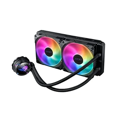 Image of ROG Strix LC II 280 ARGB all in one liquid CPU cooler with Aura Sync, Intel LGA 1150/1151/1155/1156/1200/2066 and AMD AM4/TR4 support three 120 mm addressable RGB radiator fans