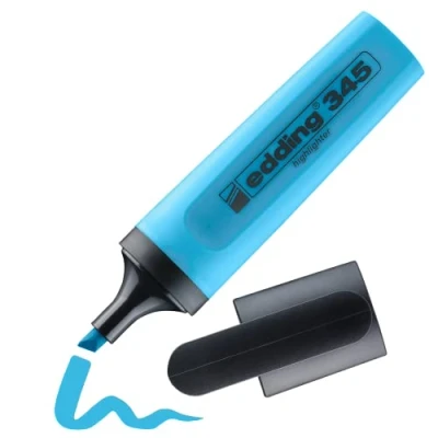 Image of Edding 345 Highlighter Highlighter, Refillable, Light Blue