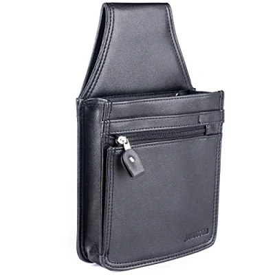 Image of SWISSONA Waiter&#039;s Money Bag in Black for Notes and Coins Hard Wearing Synthetic Leather,Waiter Holster