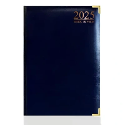 Image of G4GADGET 2025 A4 Week To View Blue Diary On Two Pages Weekly For Home and Office Use Desk
