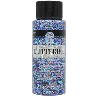 Image of Plaid PE5935 Folk Art Glitterific Acrylic Paint, Blue Moon, 2 oz, Small