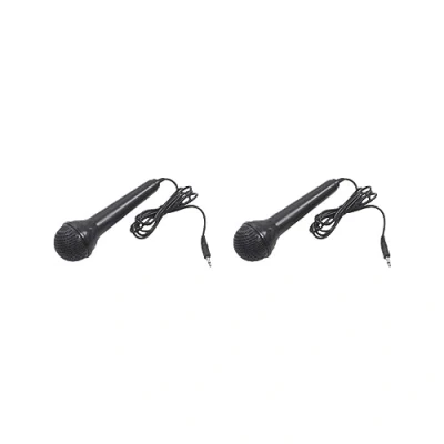 Image of 2 set of Microphone 3.5mm Jack Handheld Mic for Electronic Piano Karaoke Smartphone