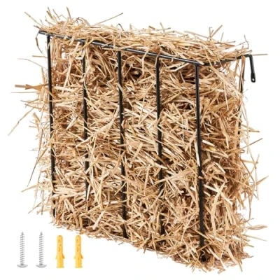 Image of VEVOR Livestock Hay Feeder, 24 Gallons Large Capacity, Heavy Duty Steel Goat Rack, 27&#039;&#039; Long Wall Mounted Horse Holder, Multiple Sided Feeding Rack for Sheep Farm Indoor Outdoor