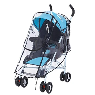 Image of nuosen Universal Baby Stroller Rain Cover, Buggy Cover For Pushchair Pram with Zip Wind Dust Shield