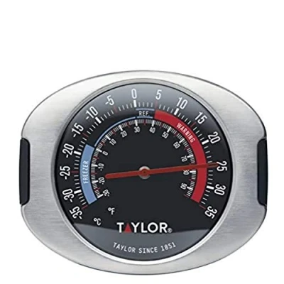 Image of Taylor TYPTHFRIDGESS Pro Freezer and Fridge Thermometer, Stainless Steel , Blue