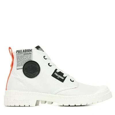 Image of Palladium Overlab Unisex Laceup ankle boots, Size: 5.5, Star white Cotton