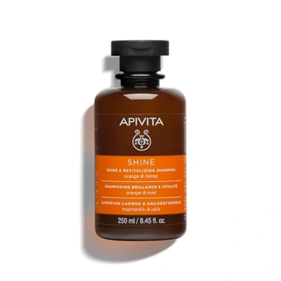 Image of Apivita Shine and Revitalizing Shampoo 250ml Natural with Orange Honey Promotes Hair Revitalizes For All Types