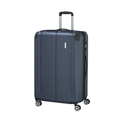 Image of travelite Hard Suitcase Large, Expandable, 4 Wheels, City, Trolley with Scratch Resistant Surface, TSA Lock, Expansion fold, 77 cm, 113 124 litres
