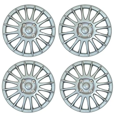 Image of UKB4C Set of 4 14&quot; Silver Wheel Trims/Hub Caps fits Citroen C1 C2 C3 Saxo