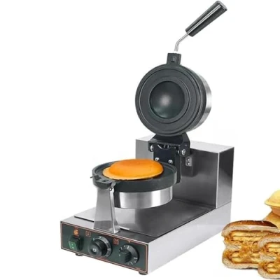 Image of LSHFYV Commercial Burger Waffle Maker, Non stick Electric Panini Press 50 300℃ Temperature Control Double Sided Heating 5 Minutes Timer Bubble Egg Waffles Baker Machine,A