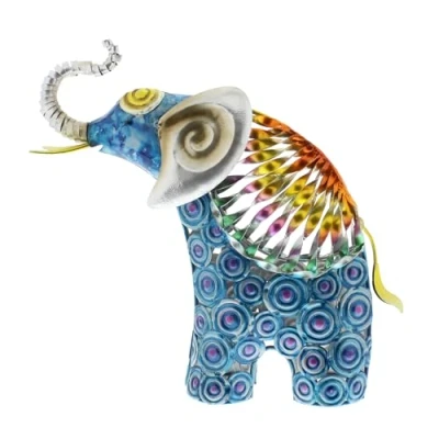Image of Country Living Hand Painted Metal Standing Elephant