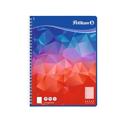 Image of Pelikan 100113 Spiral Pad A5 80 Sheets Line Style 28 (Squared) School Writing Paper 90 g/m² FSC Mix White
