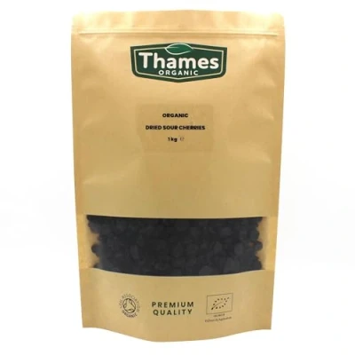 Image of Organic Dried Sour Cherries Pitted, Sun Dried, Tart Cherry No Additives, Preservatives, Unsulphured, Vegan, GMO Free All Natural Thames 1kg
