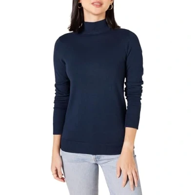 Image of Amazon Essentials Women&#039;s Lightweight Mockneck Jumper (Available in Plus Size), Navy, M
