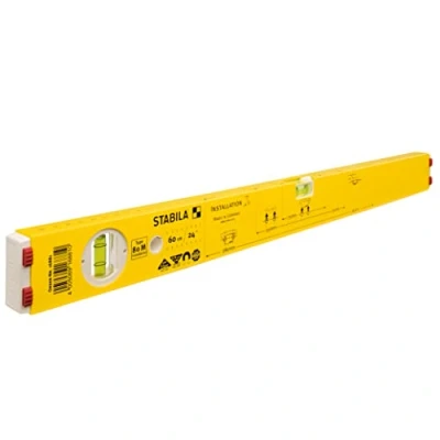 Image of Stabila 16881/0 60 cm &quot;Type 80 M Installation&quot; Spirit Level Yellow/Black