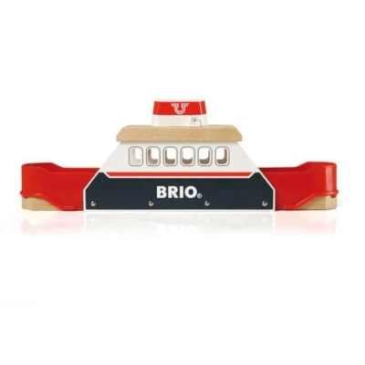 Image of BRIO World Harbour Ferry Ship Toy Boat for Kids Age 3 Years Up Wooden Railway Accessories &amp; Add Ons