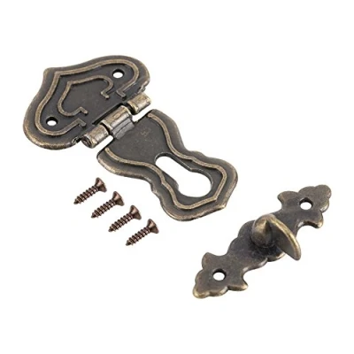 Image of 10 Pcs Zinc Alloy Retro Style Bronze Tone Jewelry Box Latch Chests Lock Fastener Toggle Hook Hinge