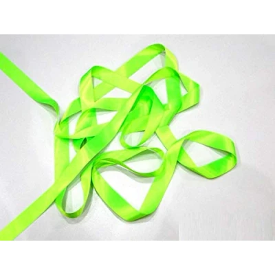 Image of Fluorescent Green 15mm Satin Ribbon Double Sided Berisfords 3501 (1 Meter)