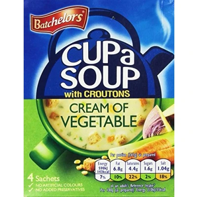Image of Batchelors Cup A Soup with Croutons Cream Of Vegetable 4S 120G