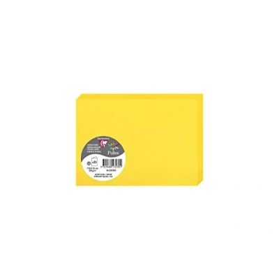Image of Clairefontaine Ref 2323C Pollen Folded Card (Pack of 25 Sheets) 110 x 155mm Sized, 210gsm Card, Inkjet &amp; Laser Printer Compatible, Acid Free Intensive Yellow