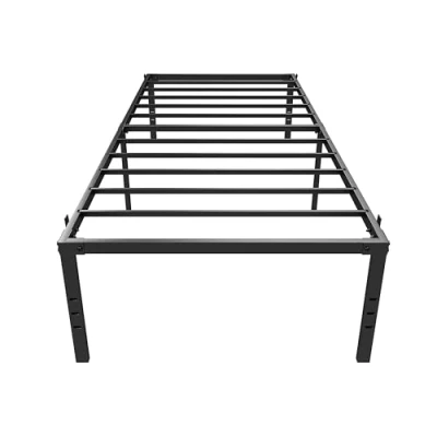 Image of Crystals Twin Size Metal Bed Frame Durable Black with 45.7 cm Under Storage 270KG Weight Capacity Sleek Rectangular Shape Noise Free Steel Slats 95 x 190