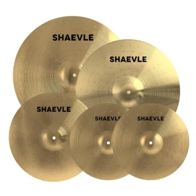 Image of SHAEVLE Cymbal Pack Alloy Cymbals Drum Set 14&quot;/16&quot;/18&quot;/20&quot; 5 Pieces for Set, Golden