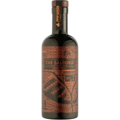 Image of The Salford Rum Company Honey 70cl (37.5% ABV) Well Balanced Flavour with Notes of Honeycomb, Caramel &amp; Butterscotch A Twist on Classic Cocktails Beautifully Presented Bottle Design