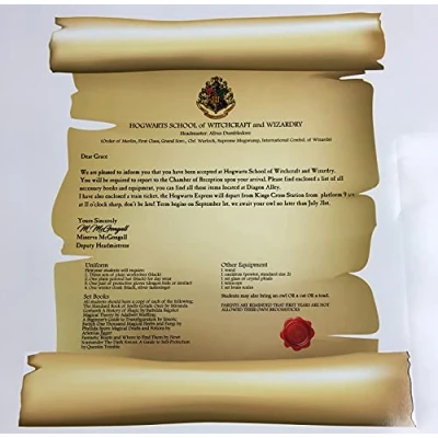 Image of Custom Hogwarts Acceptance Letter Harry Potter Bedroom Wall Sticker Decal