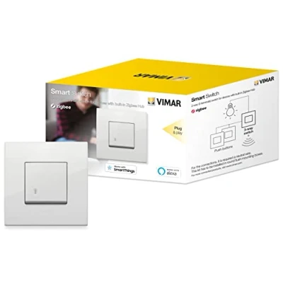 Image of Vimar 0K19592.01 Arké smart 2 way switch Compatible with Alexa, kit plug &amp; play for device in Zigbee Hub, required a neutral wired