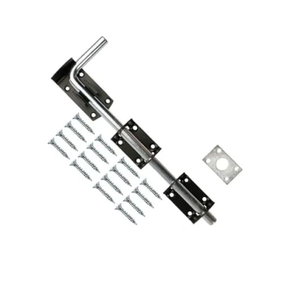 Image of TERF® Heavy Duty Garage Door Bolt 375mm (15 inch) Including Fixing Screw Drop Down Bolts Use for Garden Gate Lock Shed Pack of 1
