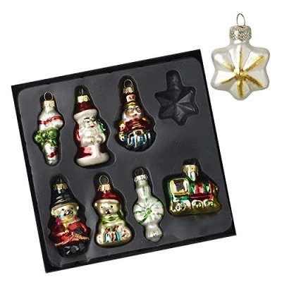 Image of Heaven Sends Novelty Figures Christmas Tree Decorations Santa, Train, Bear Set of 8 Kids