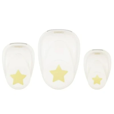 Image of Vaessen Creative Craft Paper Punch Stars 3 Pcs Various Sizes Circle Cutter for Crafting and Card Making Star