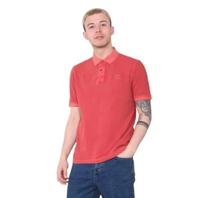 Image of Marks &amp; Spencer M&amp;S Mens SS Polo Shirt in Brick Red Cotton Size X Large